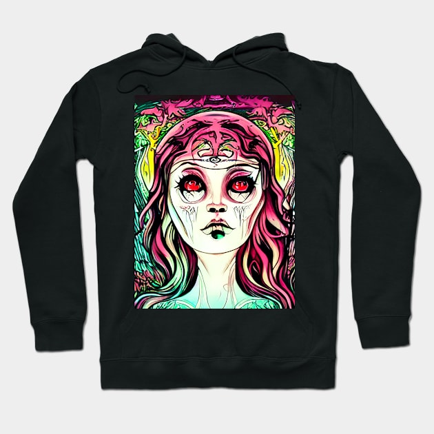 Haunted Realms: Alternative Style Takes a Dark Journey into Fantasy and Horror Hoodie by ShyPixels Arts